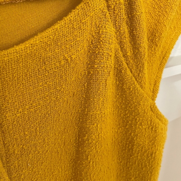 Madewell Texture & Thread Mustard Mini Dress Size Medium - Picture 12 of 15